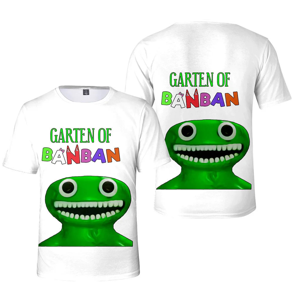 Camiseta con estampado de Garten of BanBan para niños, camisa con cuello redondo de dibujos animados, ropa de verano para niños