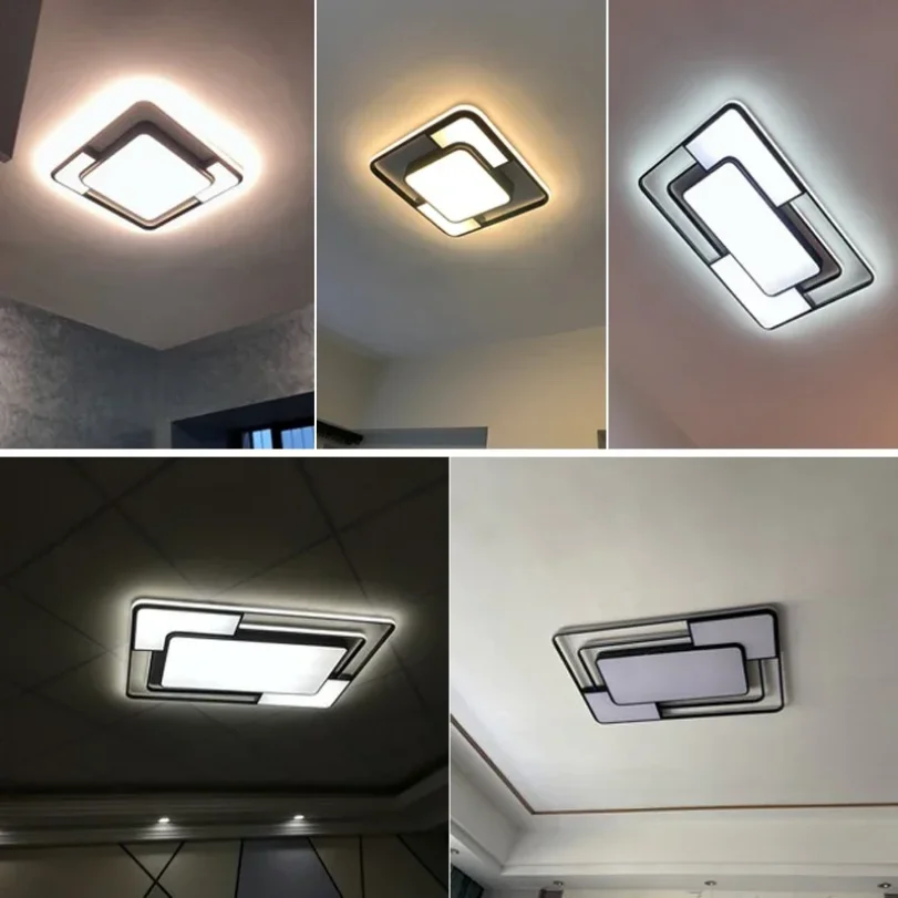 거실 침실용 LED 천장 조명, 실내 가정용, 모던 리모컨, 밝기 조절 가능, 조명 장식 램프