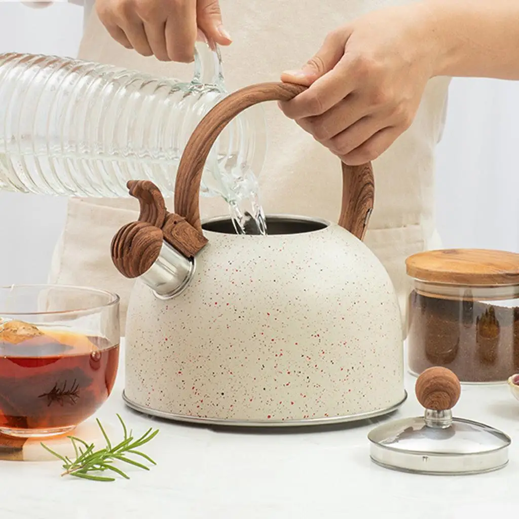 2.5L Stainless Steel Whistling Tea Kettle Stovetop Teapot Food Grade Water Kettle for Gas Induction Gas Electric Applicable