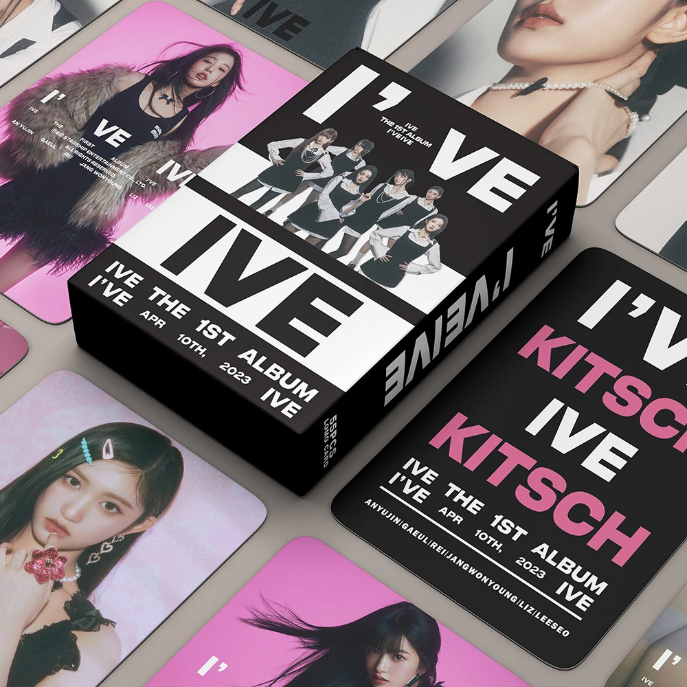 

55Pcs/Set KPOP IVE Album I've IVE Photocards Boxed Double-Sided LOMO Cards Postcard Gaeul Wonyoung LIZ Fans Collection Gift