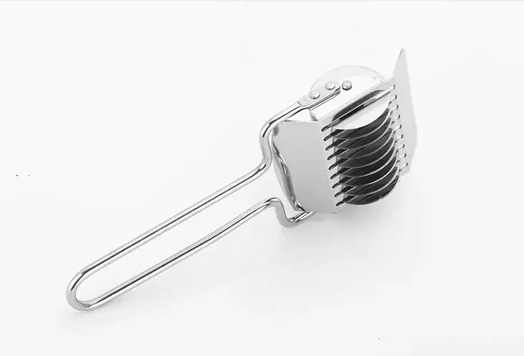 2PCS DIY Stainless Steel Noodle Lattice Roller Docker Dough knife Cutter Pasta Spaghetti Maker Manual Noodle Press Kitchen Tools