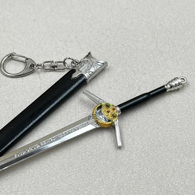Silver Sword Home Ornament - Inspired by The Witcher Series, 23cm Full Metal Decorative Craft Piece
