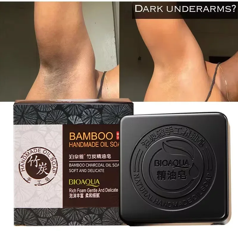 Bamboo Charcoal Handmade Essential oil Soap Deep Cleansing Oil Control Blackhead Remover Skin Moisturizing Face Wash Hair Bath 2