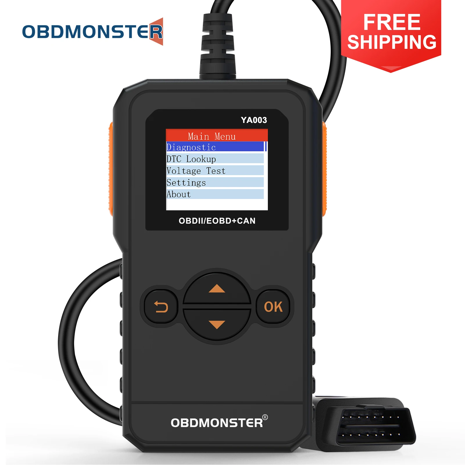 

OBDMONSTER Car Scanner Diagnostic Tool YA003 Automotive OBD2 Code Reader Car Check Engine Fault Scan Tool for OBD ll Protocol