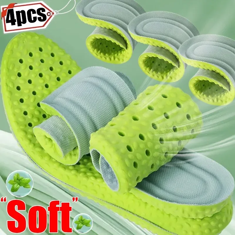 Orthopedic Insoles Shoe Insoles 2/4pcs Soft Sport Insoles High Elasticity Comfortable Plantar Insoles Feet Man Women Orthopedic Shoe Sole Running Accessories