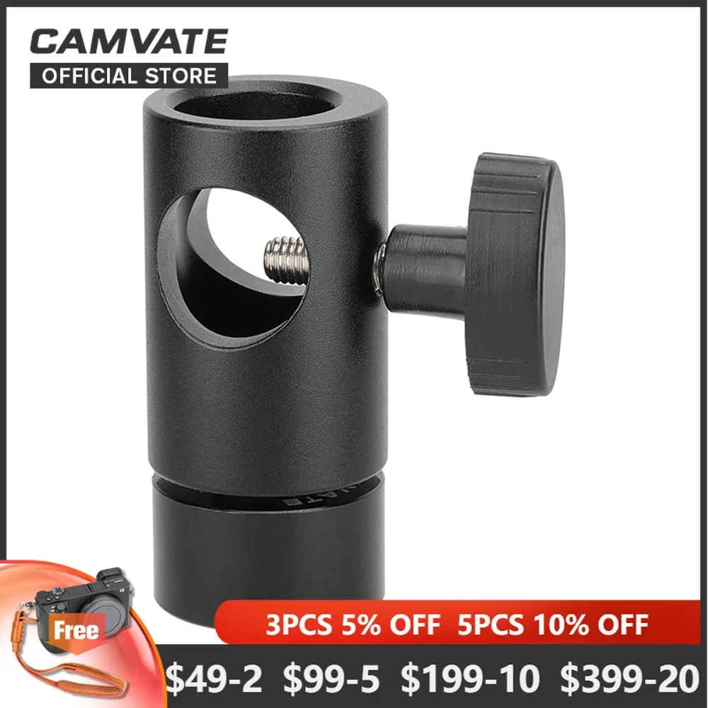 

CAMVATE 16mm Light Stand Head With 5/8"-27 Male Thread Screw & 5/8"-27 Female Thread Screw For Light Stand /Rod Connecting New
