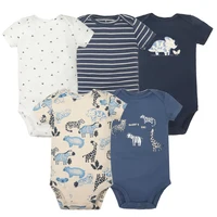 5PCS/Lot Baby Boys Girls Bodysuits 100% Cotton Short Sleeves Kids Clothes 6-24 Month Newborn Baby Clothing bebe Jumpsuit 2