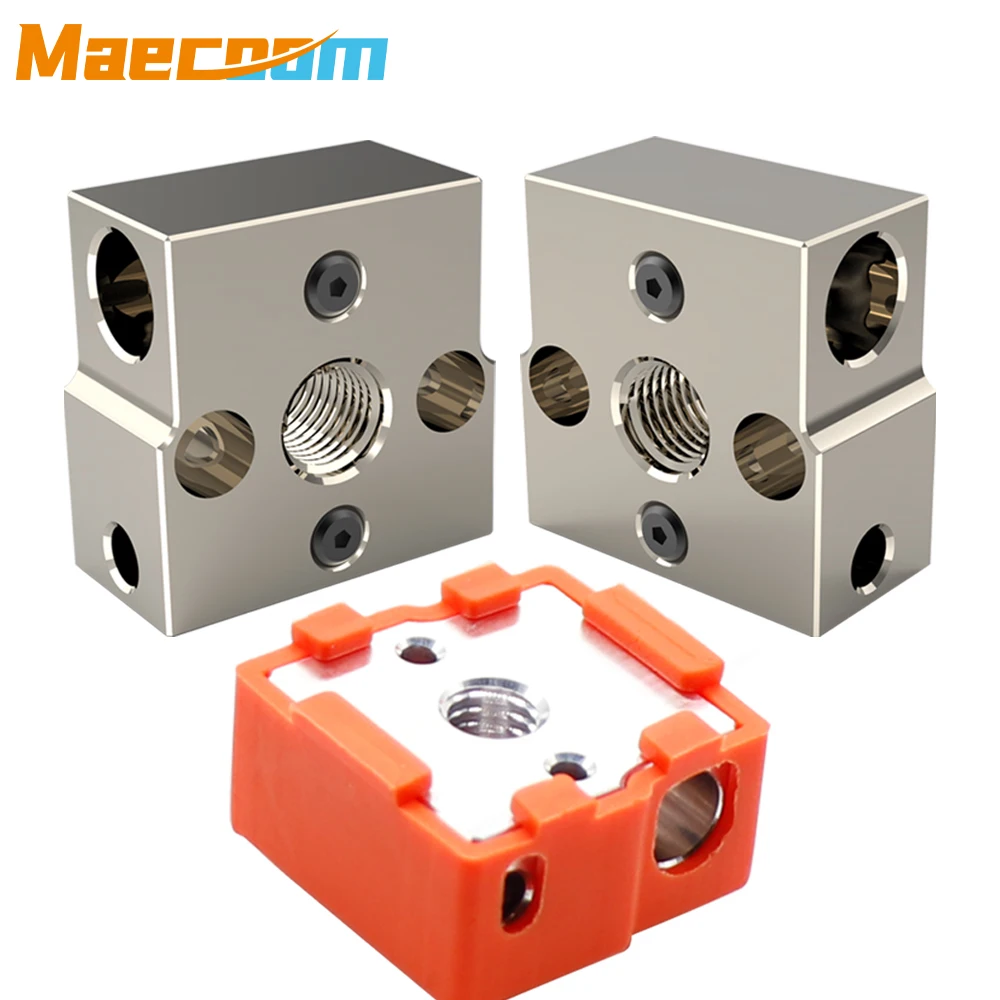 고품질 CR-6 SE 알루미늄 금속 히터 블록, CR-6 SE/CR-6 MAX SE 업그레이드용 도금 구리 히트블록 CR6 SE 실리콘 양말