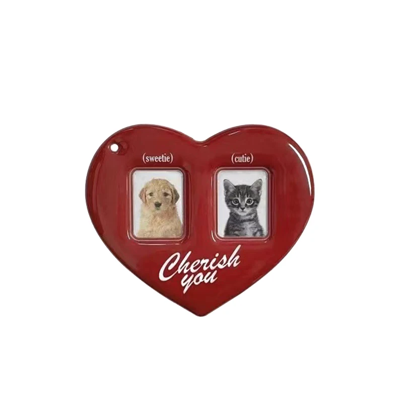Acrylic Display Holder 3 inch Love heart ins Photo Card Holder Idol Photo Protective Display Sleeves Lovely Stationery Frame Sleeves