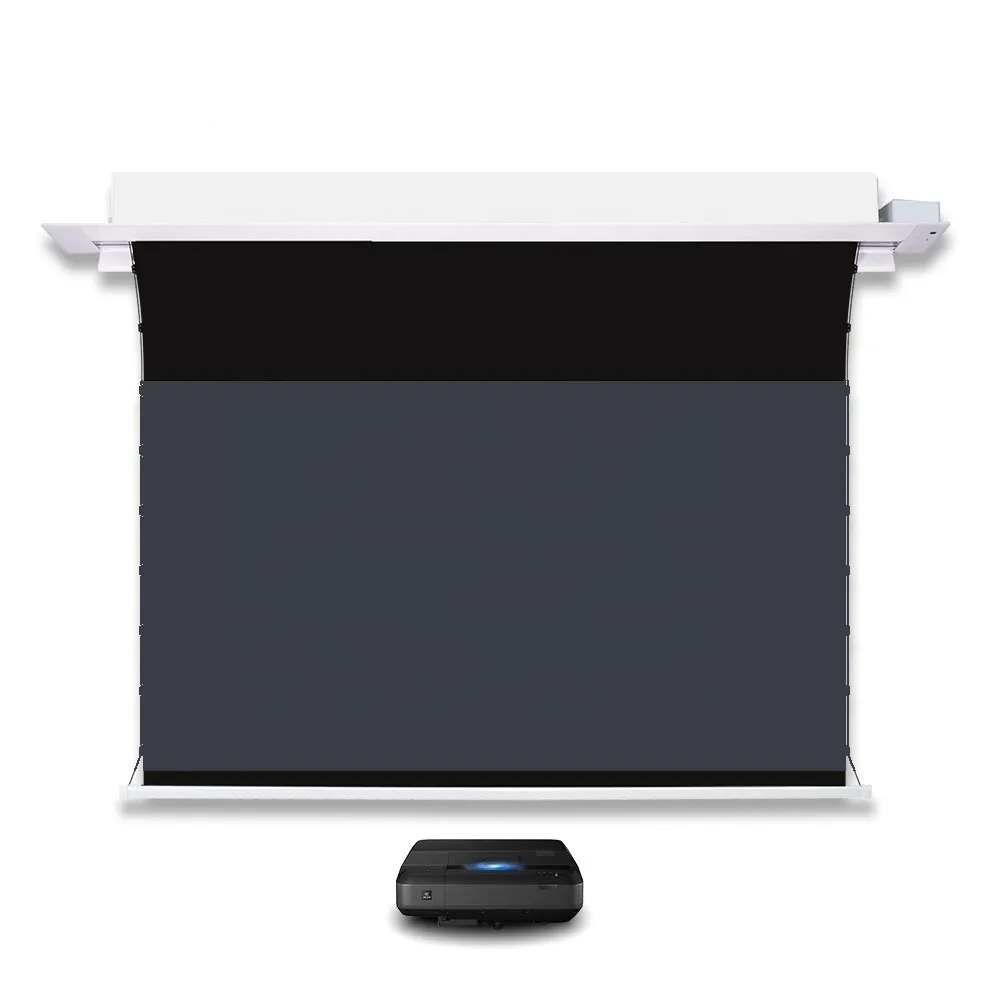 Mivision 92-150 Inch 4K Ultra Short Throw Ceiling Hidden Motorized Tab-tensioned Screen