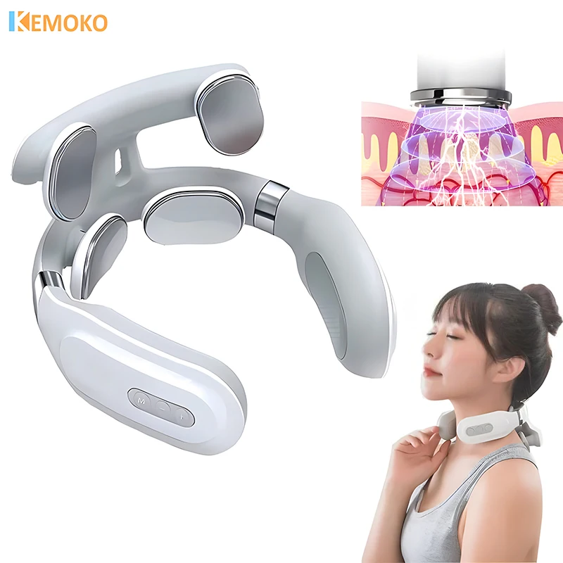 Electric Neck Massage Machine 4 Head And Neck Protection Heating Machines Vibration Hot Compress Cervical Spine Machine Massage lumbar spine massager neck traction multifunctional inflatable hot compress vibration air pressure waist warm