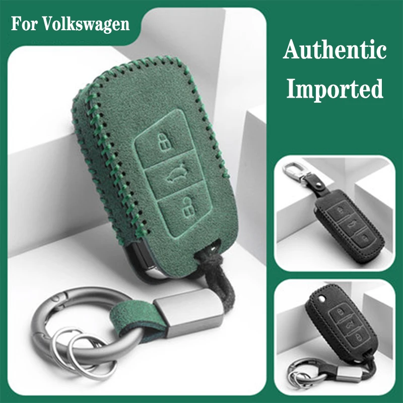

Car Key Case Cover For Volkswagen VW Polo Golf 7 MK7 Tiguan passat For Skoda Octavia Kodiaq Karoq For Seat Ateca Leon Key Bag