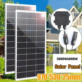 6000W 3000W Solar Panel Kit 12V/24V/48V Monocrystalline PV Module, High Efficiency, Off Grid for Home RV Boat Battery Charging. 1