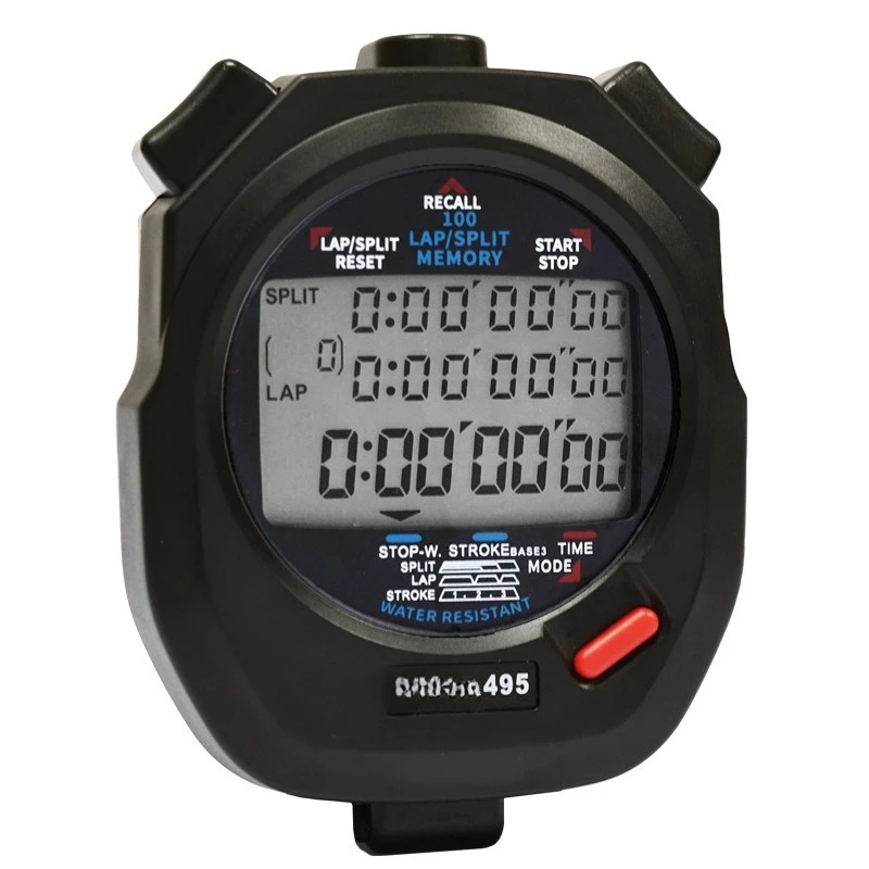 Electronic stopwatch with 100 tracks and 3 rows display timer for track ...