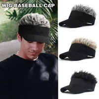 Casquette de Baseball synthétique courte pour hommes, perruque à pointes, faux cheveux, pare-soleil réglable, visière fantaisie, couvre-chef Hip-Hop 1
