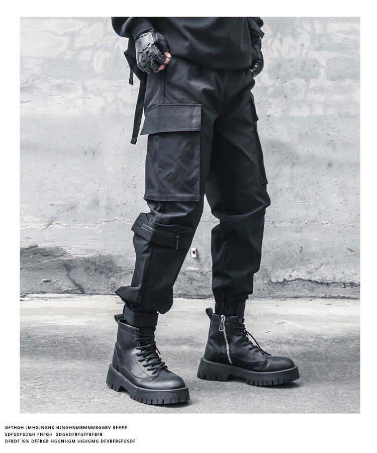 Description Picture 6 of itemPFNW Men's Chic Trendy Loose Tactical Leggings Darkwear Functional Outdoor Multi Pocket Cargo Pants Tide Punk Overall 12Z4826