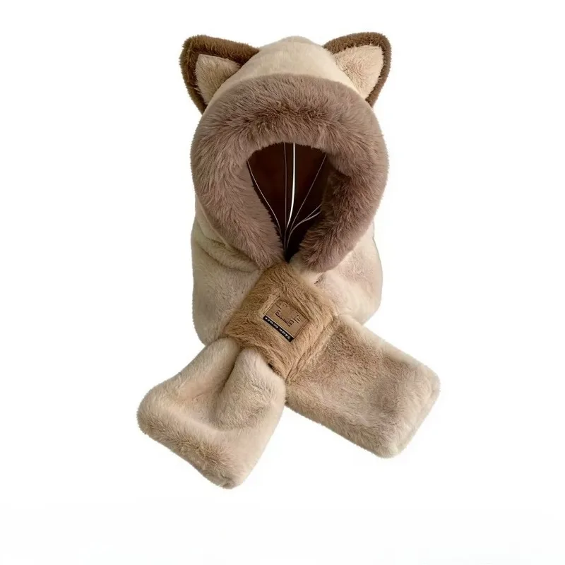 3-in-1 Thermal Earflap Hood Scarf - Windproof Fleece - Lined Neck Gaiter & Beanie  for  Cycling  &  Daily  Winter  Wear