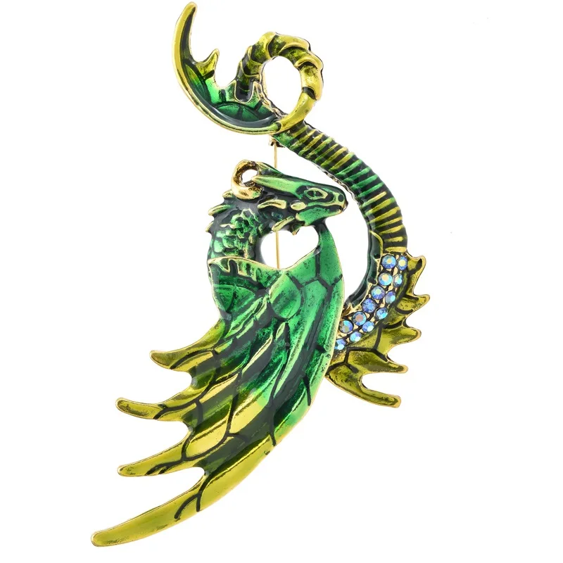 Wuli & Baby Flying Dragon Per Le Donne Unisex 2 Colori Roll Up Tail Dragon Animal Party Spilla Casual Spille Regali