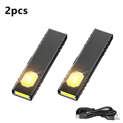 Portable Security Flashing Work Light with Emergency EDC Flashlight and Knife Cap Clip (2pcs)