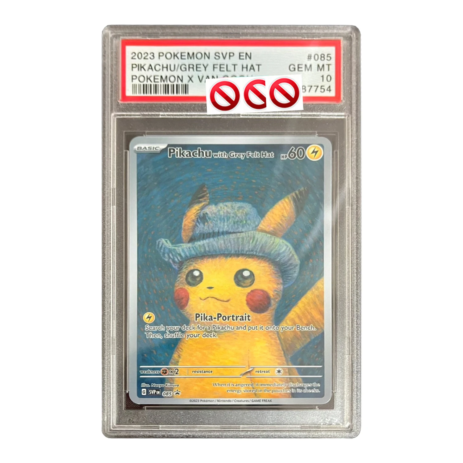 

Diy Self Made Pokemon PSA Collection Card PTCG Van Gogh Pikachu Eevee Scream Series 10Points Rating Card Anime Game Gift Toy