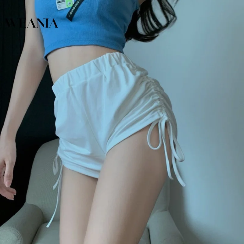 

Women High-waisted Slim Drawstring Hot Pants