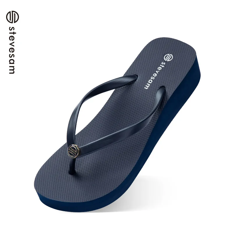 

Non-slip thick-soled summer new flip-flops women's wedge-heeled fashion outer wear beach flip-flops beach slippers