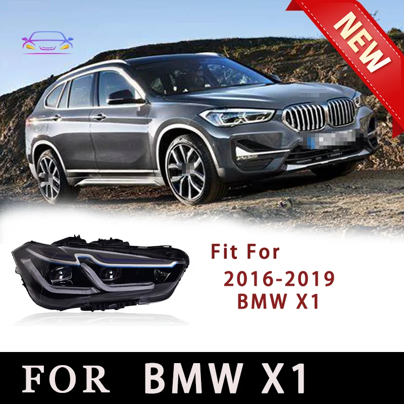 

Автомобильная фара в сборе для 2016-2019 BMW X1 F48F49, Модифицированная фотолинза, голубая бровь, дневная подсветка, сигнал поворота, фара assem