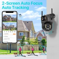 Caméra de permission Extérieure PTZ IP Wifi 4K 8MP HD, Dispositif de Sécurité Sans Fil, avec Suivi existent AI, Objectif Touristique 4MP, Audio et Vidéo, P2P iCSee 3