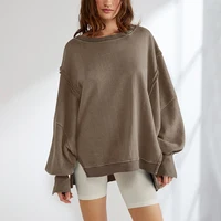100% Cotton Oversized Hoodie Long Sleeve Pullovers Patchwork Streetwear Harajuku  Sweatshirt Autumn Winter Clothes For Women - Image 2