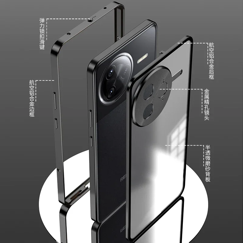 Luxury Aluminum Alloy Bumper Frame Magnet Metal Back Cover Phone Case