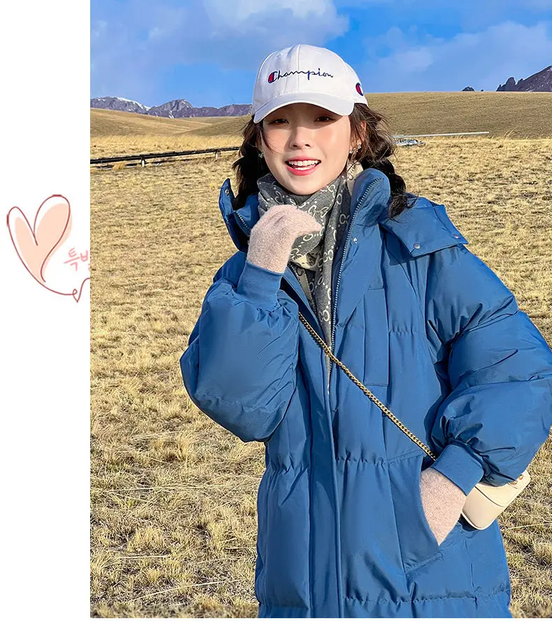 2023 nuove donne piumino di cotone giacca invernale femminile versione di media lunghezza parka sciolto spesso caldo capispalla con cappuccio moda soprabito