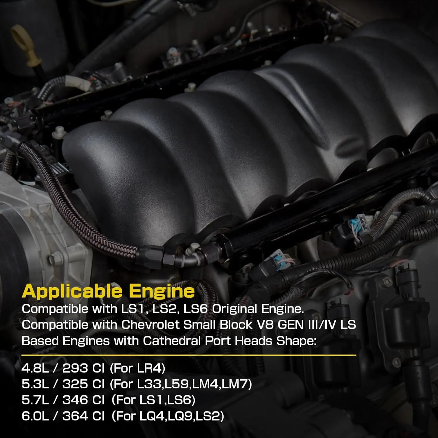 For LS LS1 LS2 LS6 Intake Manifold with Cathedral Port Compatible with Chevy