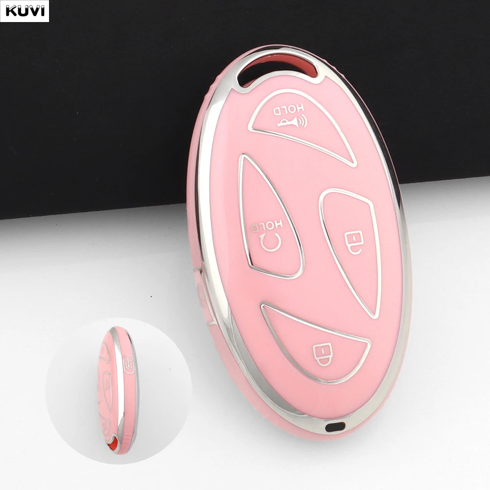 Elegant TPU Car Remote Key Case Cover with Keychain - Protective Accessory