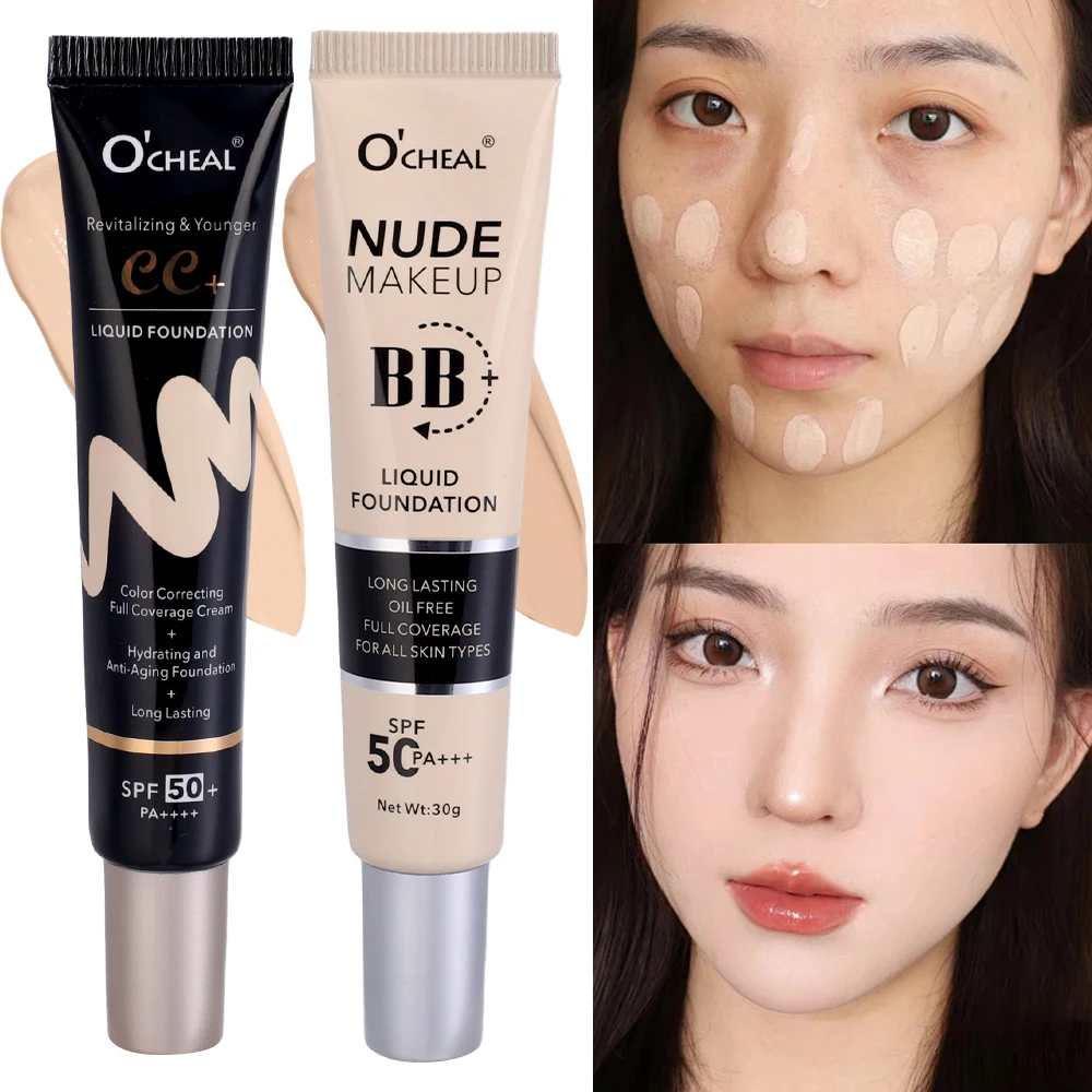 방수 BB 크림 파운데이션 컨실러, 지속되는 브라이트닝 스킨 보습 오일 컨트롤 커버, 다크 서클 페이스 프라이머 메이크업