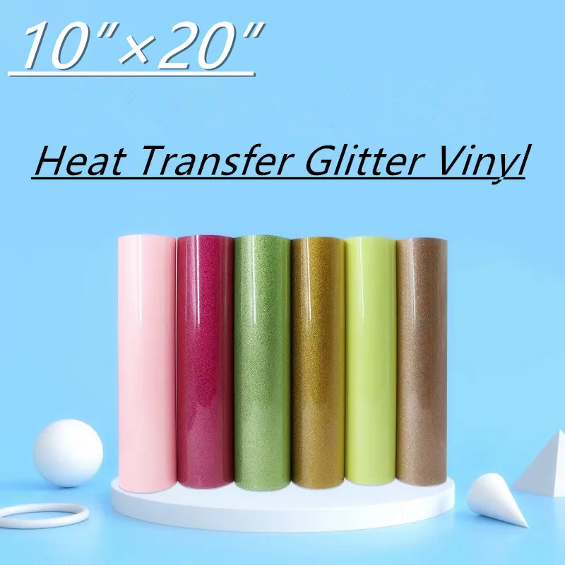 22 Colors Heat Transfer Glitter Vinyl Iron On For clothes Easy To Weed HTV  Shirt High Elastic Decor Film Easy To Cut