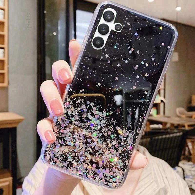 Coque de téléphone à paillettes scintillantes, étui arrière souple et complet pour samsung galaxy A14 A24 A34 A54 S23 ULTRA PLUS + A546B A245f A145F_voghion.com
