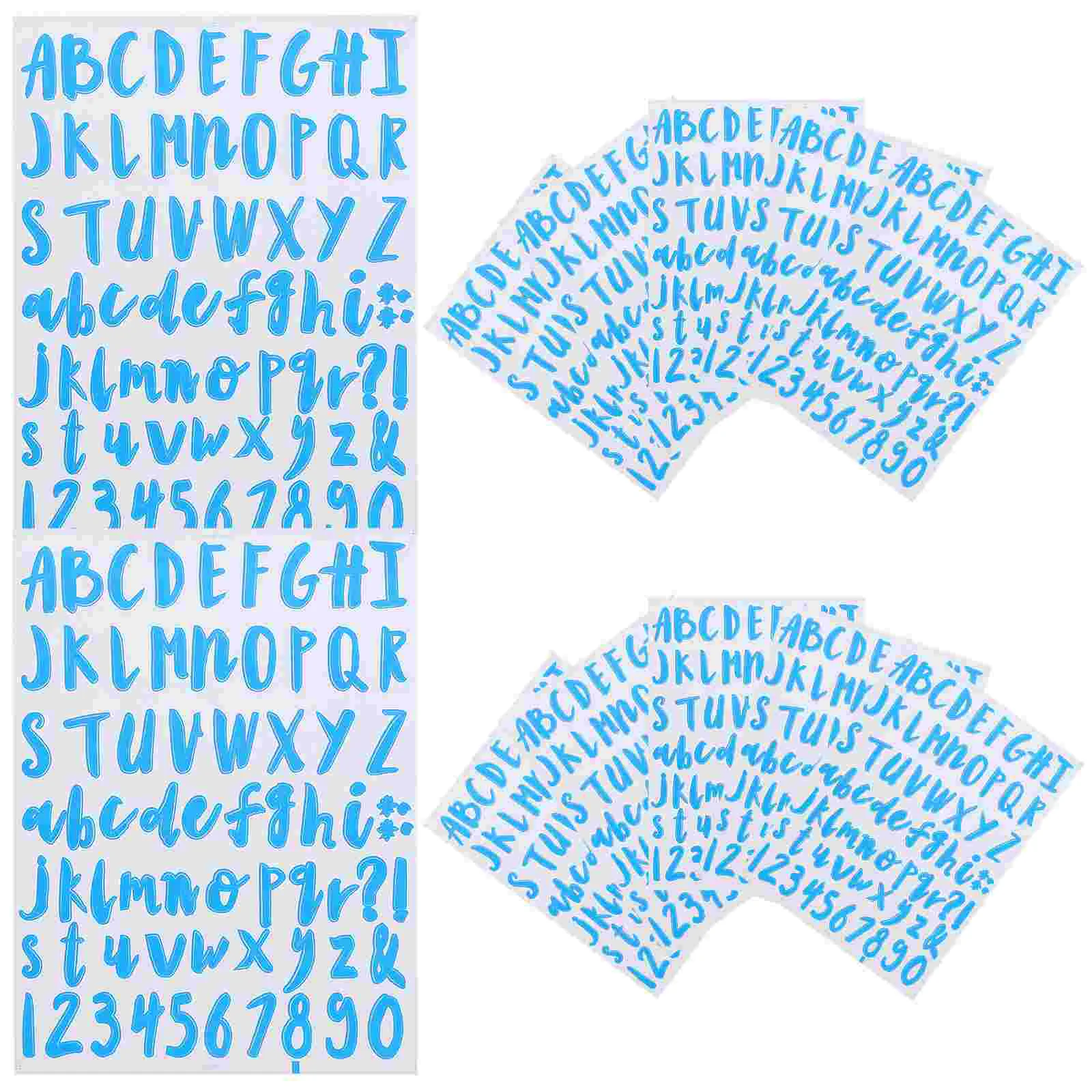 

12 Sheets Alphanumeric Stickers Letter Reflective Decorative Numbers Scrapbook for Phones Alphabet Pvc DIY