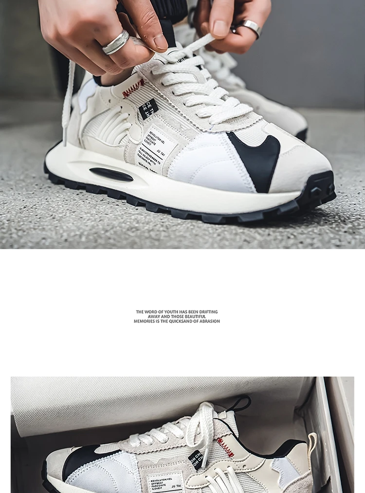 Fashion Designer Men Shoes Dissolve Thick Shoes Casual Sneakers Men Platform Trend Chunky Sneakers Walking Shoes