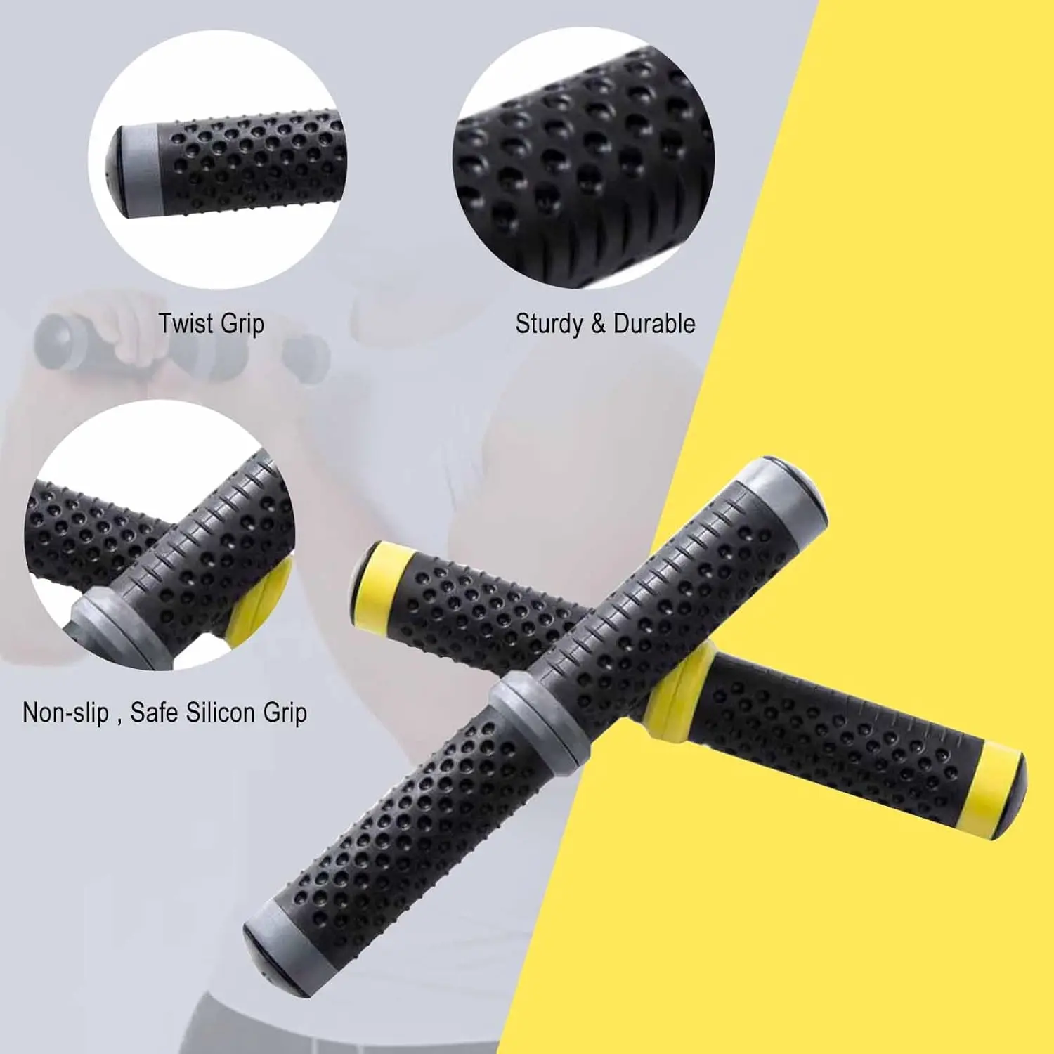 Twist Grip Resistance Bar Hand Exerciser Upper Body Strength Training Machine Arm Strength Trainer for Fitness And Gym