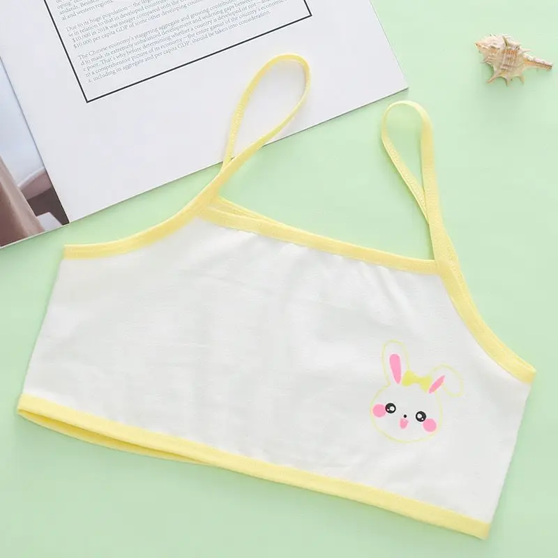 Girls Sports Bras 4pc/Lot Girls Bras Sports Bra Solid Color Cotton No Rims Spandex 8-15Years