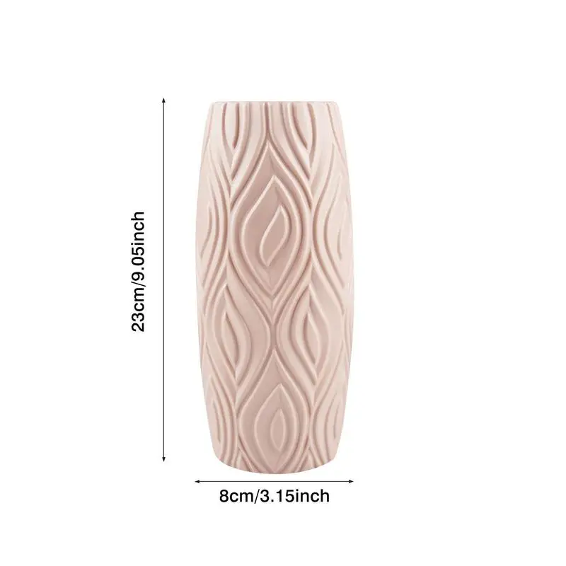 Nordic PP Flower Vase Plastic Vase Unbreakable Vases Home Decor European Imitation Rattan Pot Simplicity Basket Arrangement 6