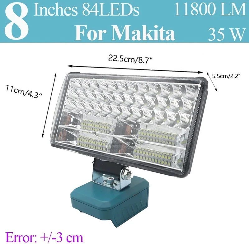 마키타 18V 리튬 배터리 케이스 BL1830 리튬 이온 배터리 팩 작업등 LED 비상 조명 유지보수 램프 14.4V BL1430용