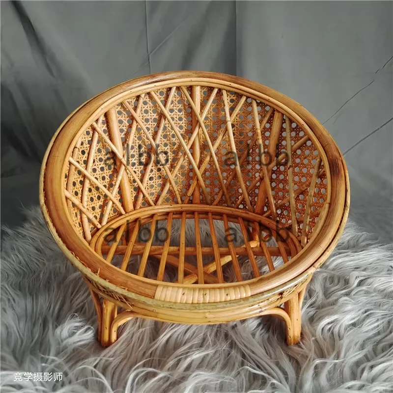 1pc Vietnam-Sourced Rattan Bench Newborn Growth Record Props Practical Posing Studio Shoot Photography Furniture for Baby
