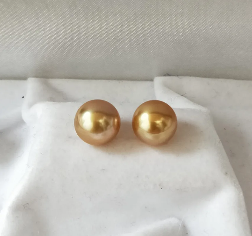 

Пара золотых круглых свободных жемчужин 6-7 мм, ювелирные изделия для женщин, свадебные украшения, аксессуары, ожерелье, серьги, кольцо, браслет, подвеска