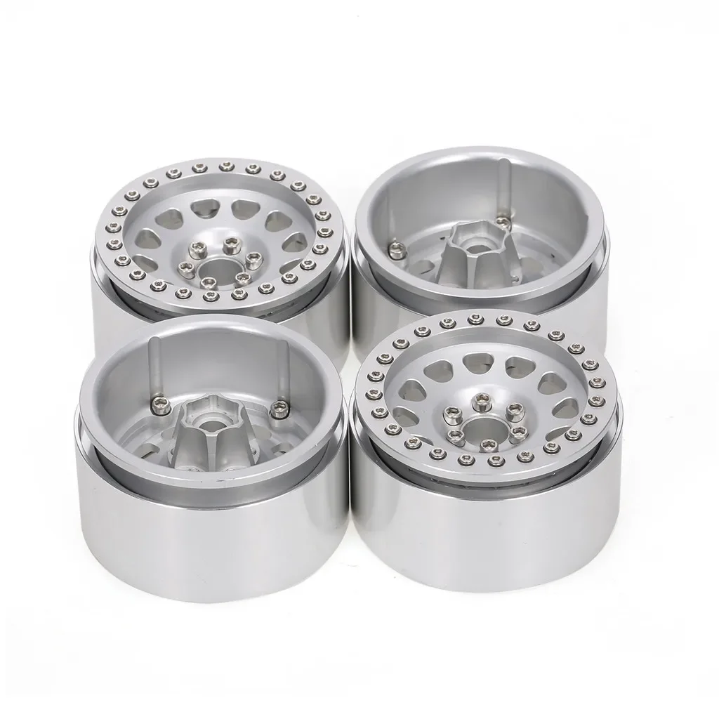 

4PCS 1/10 RC Rock Crawler Aluminum 2.2 Beadlock Wheel Rims for Axial SCX10 RR10 Wraith 90048 90018 Trxs TRX4 TRX-6