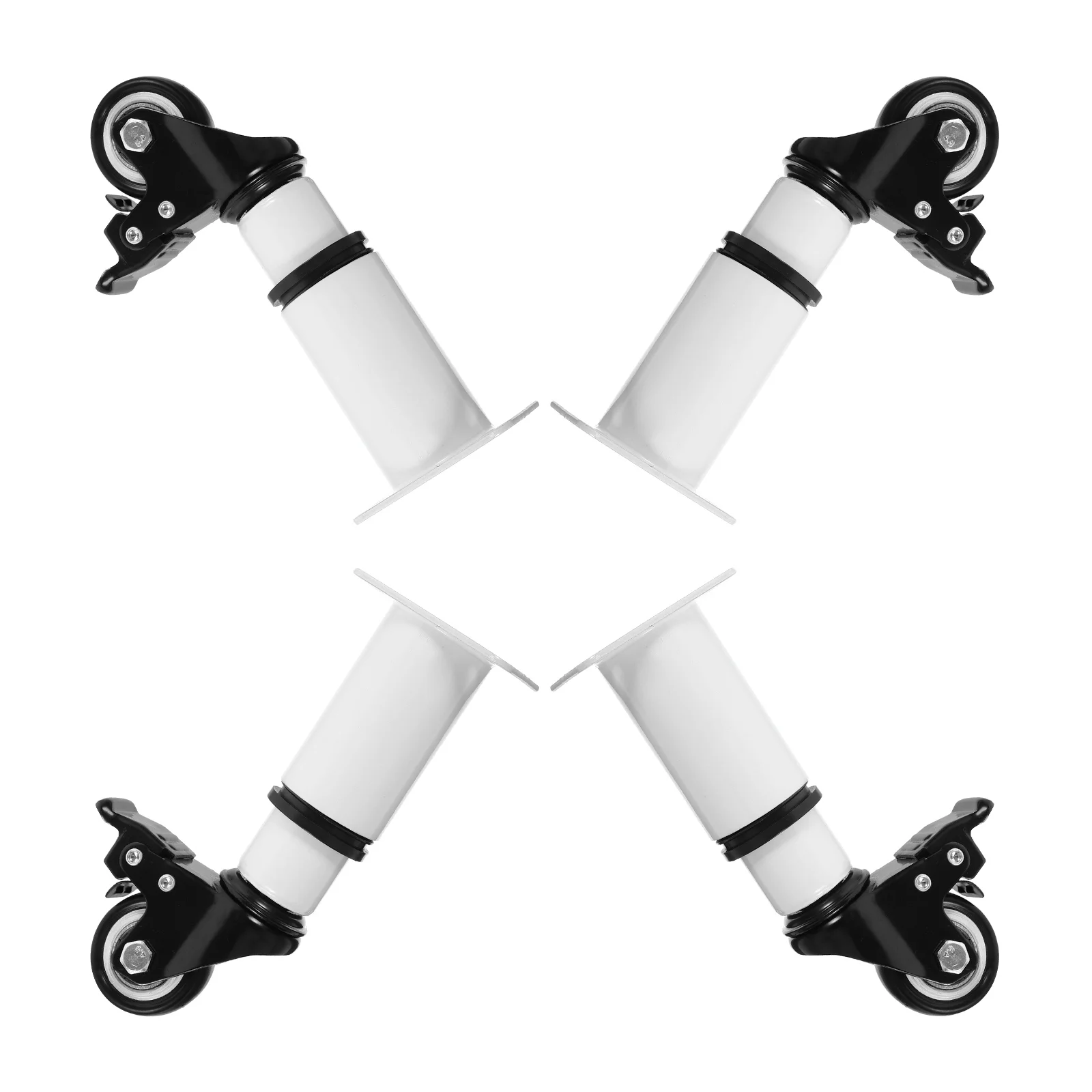 4 Pcs Coffee Table Adjustable Furniture Legs Desk Height Wheels Metal for Caster