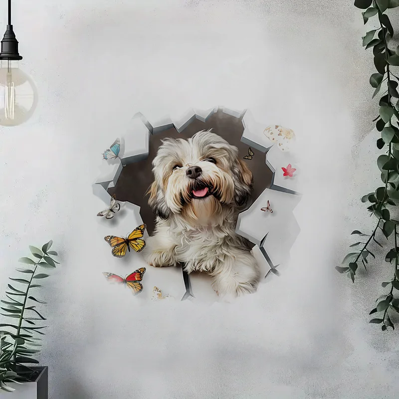T2262# Lhasa Apso Toilet Stickers Decoration for Living Room, Wall, Bedroom, and Home Decor Car Decals Self-Adhesive