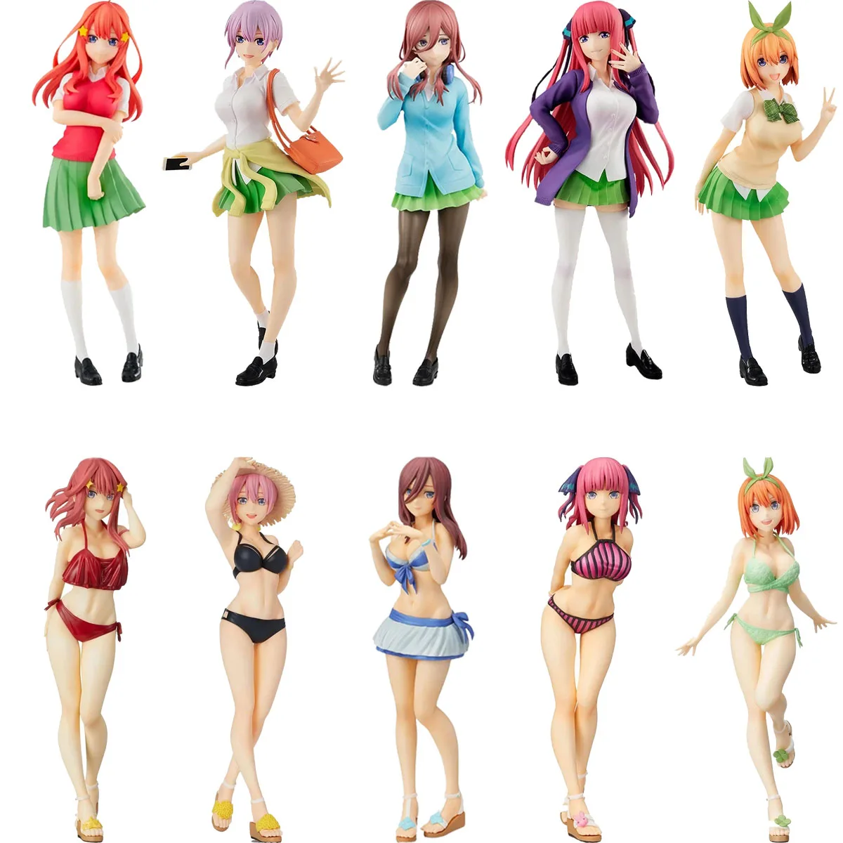 

18cm Anime The Quintessential Quintuplets Figure Miku Nakano Figuras Ichika Nino yotsuba itsuki Sexy Swimwear PVC Toys for Gift