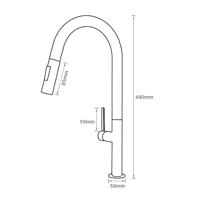 ก๊อกน้ำห้องครัวแบบหมุนได้ 360 องศา ก๊อกน้ำแบบดึงออกได้ ก๊อกผสมน้ำร้อนน้ำเย็นแบบมือจับเดี่ยว 3
