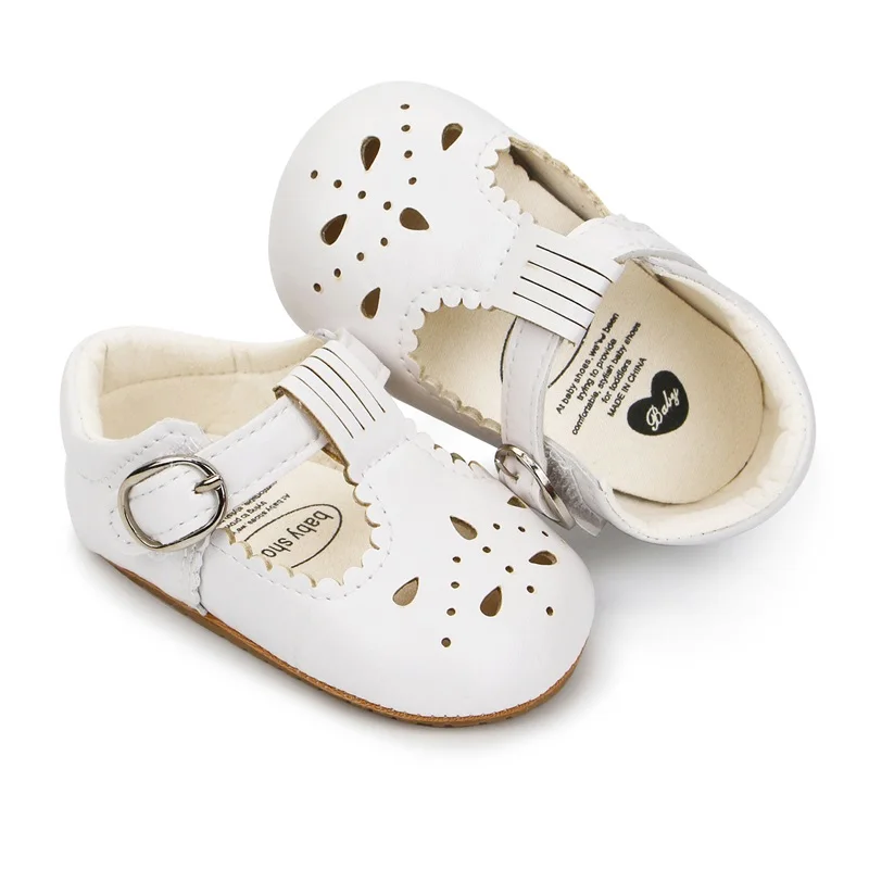 

Baby Girls Cute Moccasinss Solid Color Hollow-Out Soft Sole PU Leather Flats Shoes First Walkers Non-Slip Princess Shoes